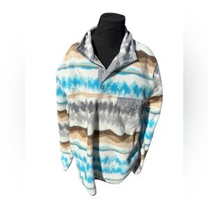 Cabin Fever Ramatex Aztec Men’s fleece pull over L Warm Western shirt